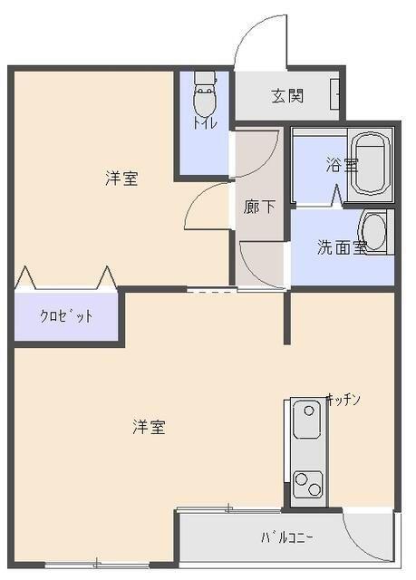 グランフォルテクワトロ(1LDK/2階)の間取り写真