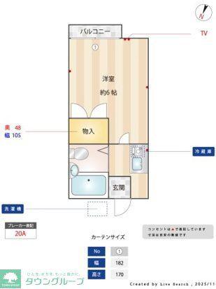 キャトルセゾンわかば(ワンルーム/2階)の間取り写真
