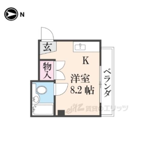アンクル烏丸高辻(ワンルーム/4階)の間取り写真