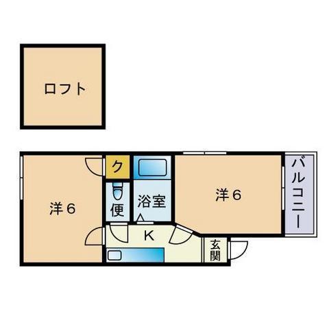 ロッセル(2K/2階)の間取り写真