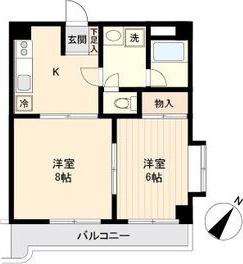シエナ仙台I(2DK/2階)の間取り写真