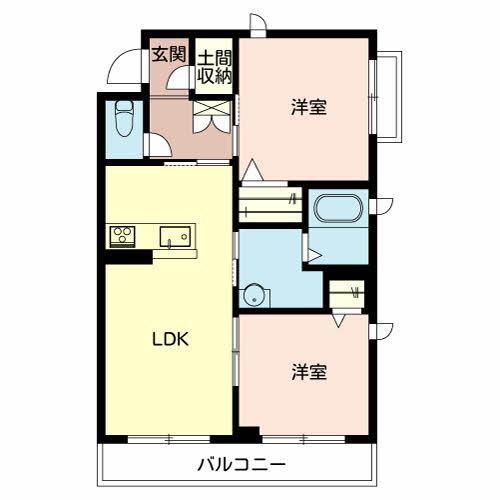 アスカプレミアム(2LDK/3階)の間取り写真