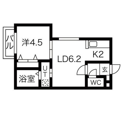 フォートレス澄川(1LDK/3階)の間取り写真