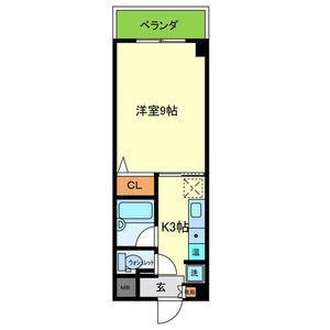 ギャレ グラン(1K/1階)の間取り写真
