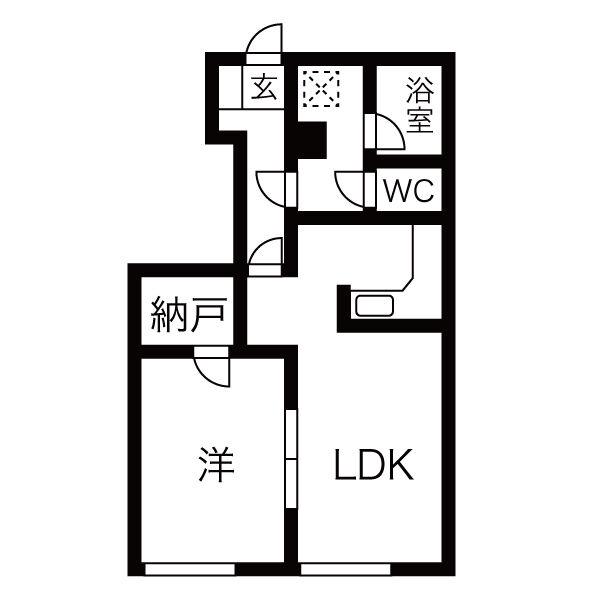 ウエストエイト(1LDK/3階)の間取り写真