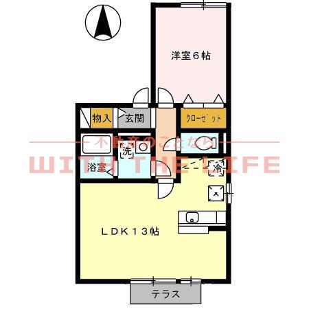 アンシャンテ(1LDK/1階)の間取り写真