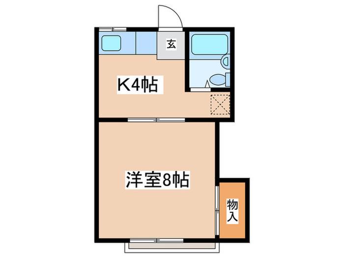 エンライフ湘南6(1K/2階)の間取り写真