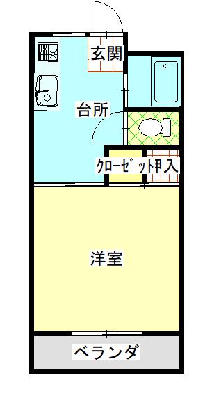 阿部ハイツ NO1(1DK/2階)の間取り写真