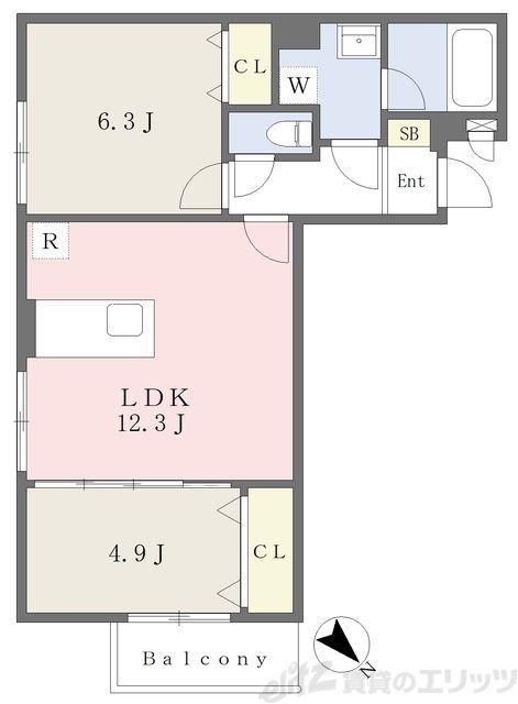 NEXUS COURT 江戸川平井(2LDK/1階)の間取り写真