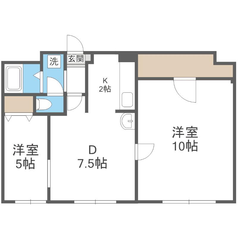 セントラル6(2LDK/1階)の間取り写真
