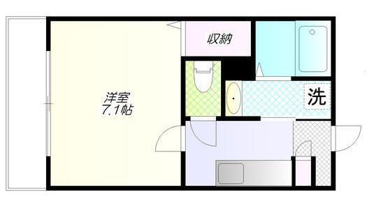 リバーサイドシャイン(1K/1階)の間取り写真