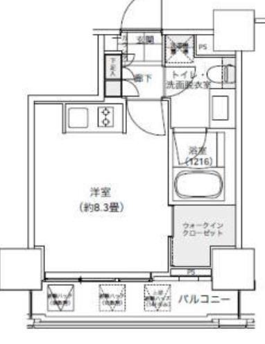パークキューブ愛宕山タワー(ワンルーム/10階)の間取り写真