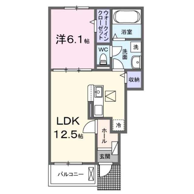 大東ヒルズIII(1LDK/1階)の間取り写真