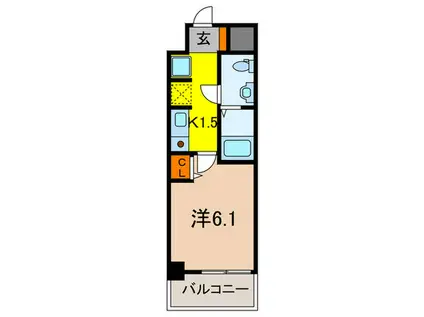アクロス神戸住吉ステーションフロント(ワンルーム/8階)の間取り写真