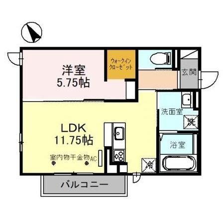 ＩＲいしかわ鉄道 金沢駅 徒歩19分 3階建 築4年(1LDK/2階)の間取り写真