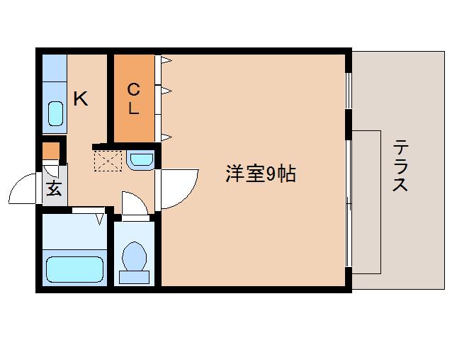 グランドゥール北市(1K/1階)の間取り写真
