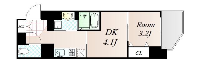 ARTIZA新大阪D.C(1DK/8階)の間取り写真