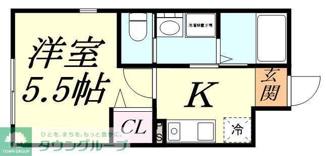 エミネックス与野本町III B棟(1K/2階)の間取り写真