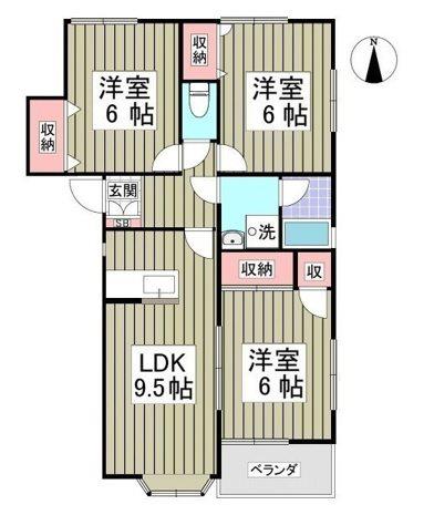 福島ハイツ(3LDK/1階)の間取り写真