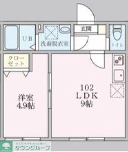 エレジオ横浜(1LDK/1階)の間取り写真