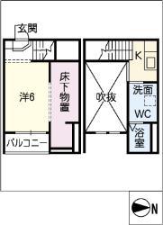 サンエイブリッジIII(ワンルーム/1階)の間取り写真