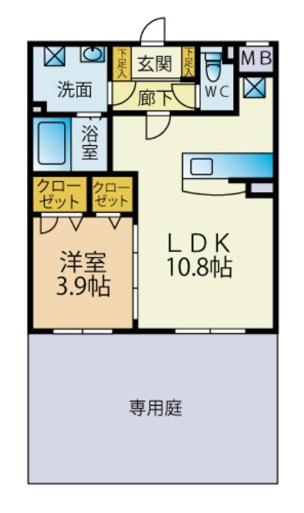 グランドゥール(1LDK/3階)の間取り写真