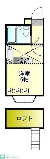 ベルピア大和田第1(1K/1階)の間取り写真