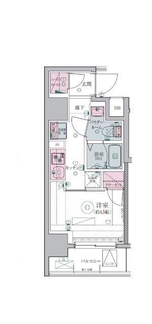 リヴシティ堀切菖蒲園(1K/6階)の間取り写真
