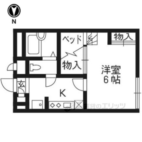 レオパレスPINE(1K/1階)の間取り写真
