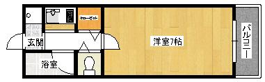 アソシアI(1K/5階)の間取り写真