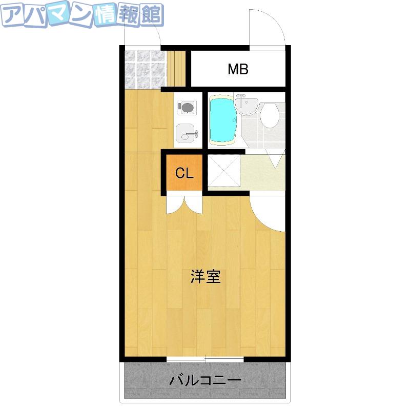コーポみずき野(ワンルーム/4階)の間取り写真