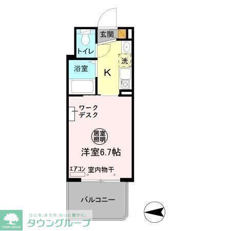 パティオ坂巻(1K/2階)の間取り写真