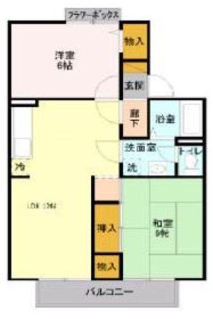 メゾンパークス東大宮(2LDK/2階)の間取り写真