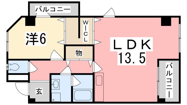 ル・マンド東延末(1LDK/4階)の間取り写真