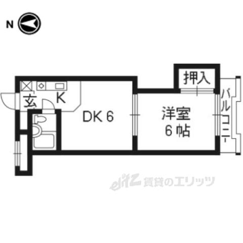 ヴィラビアンカⅢ(1DK/1階)の間取り写真