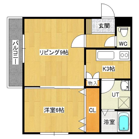 ジョージラピュタ(1LDK/1階)の間取り写真