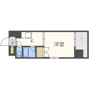 DO九条1(1K/6階)の間取り写真