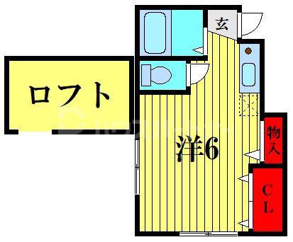 ソレイユワシオ六番館(ワンルーム/2階)の間取り写真