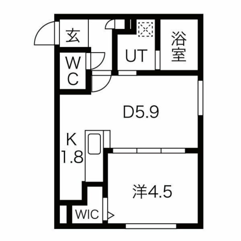 スフィーダ平岸(1LDK/1階)の間取り写真