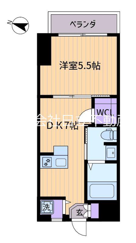 パラシオン笹塚(1DK/7階)の間取り写真
