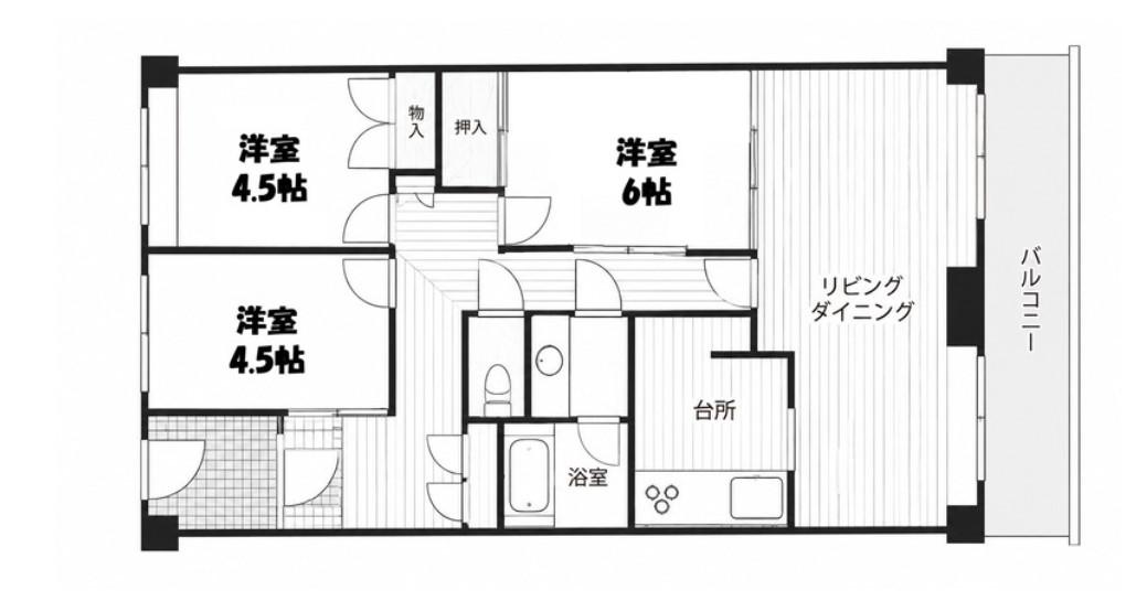 モアクレスト玉川学園I番館(3LDK/6階)の間取り写真