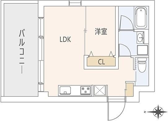 GRANDSTORY用賀II(1LDK/3階)の間取り写真
