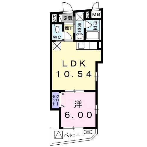 THE MIYABI(1LDK/2階)の間取り写真