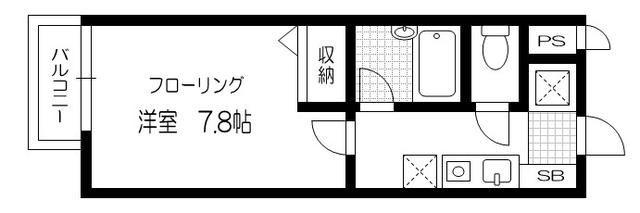 ウィステリアヒルズ(1K/2階)の間取り写真