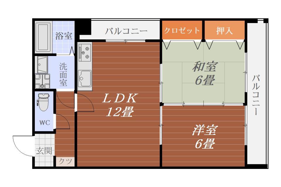 AQUA BLD(2LDK/3階)の間取り写真