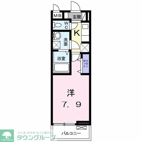ラピュタテラスA(1K/2階)の間取り写真