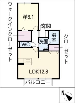 アリエス翔(1LDK/2階)の間取り写真