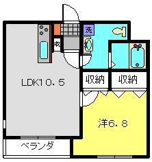 A&W御殿(1LDK/1階)の間取り写真