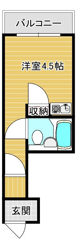 ライズワン東住吉III(ワンルーム/4階)の間取り写真
