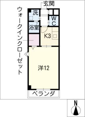 プティ ランシー(1K/3階)の間取り写真